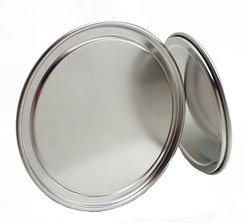 Round Hemming Classic Silver Mirrored Aluminum Alloy Bakeware Cake Baking Pan Pizza Pan Cover Bread Baking Tray Lid