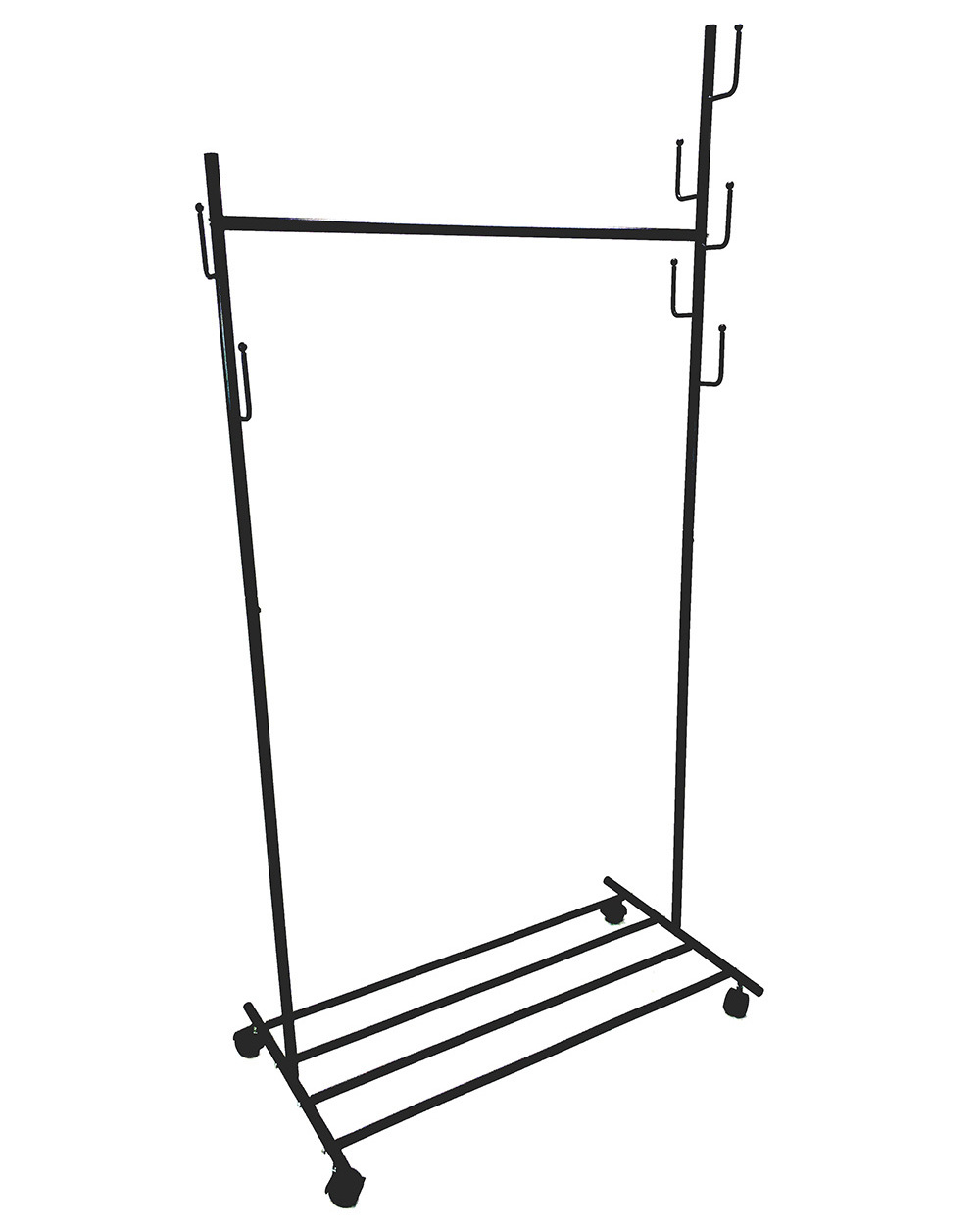 Rolling Steel Cloth Hanger Organizer Garment Rack Heavy Duty Rail with Wheel Clothes Storage