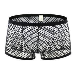 On Sale Summer Sexy Teen Boys Transparent Mesh Boxer Underwear Men Sexy Gays Jokey Underwear