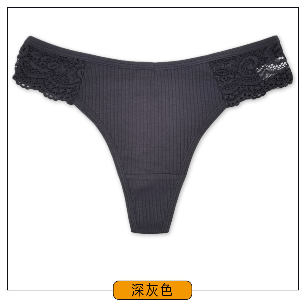 Hot Simple Solid Color Girls Panties Comfortable Cotton Ladies Thongs And G String For Women Underwear