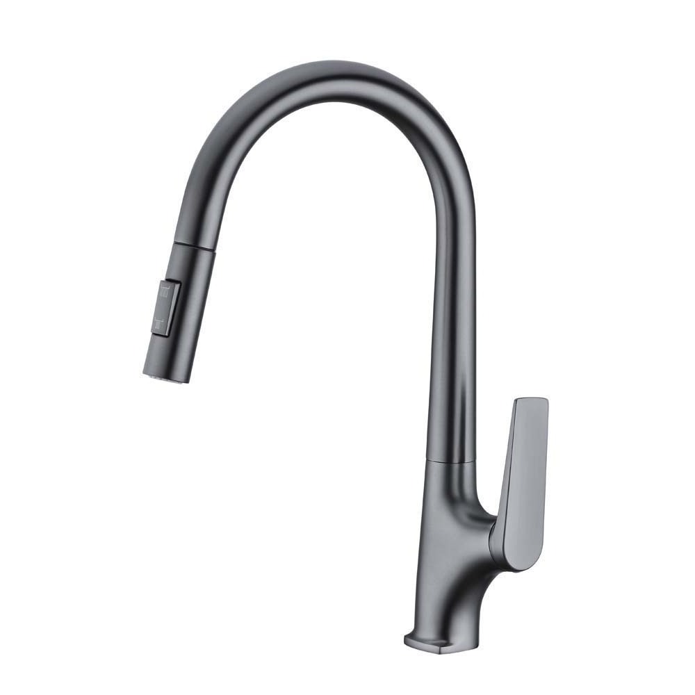 New design Gun metal Kitchen Sink Faucet with Pull Out Sprayer ceramic cartridge