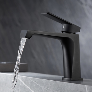 Jumbo Waterfall Bathroom Hot And Cold Water Fall Matt Black Basin Sink Mixer Tap Faucet For Bathroom Hotel Villa