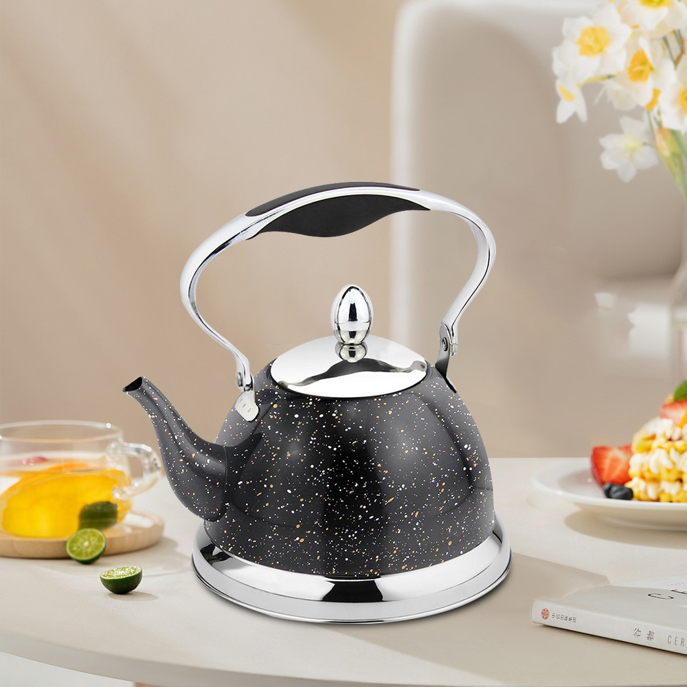 New Design Stainless Steel  Induction Cooker Color Coating Water Tea Kettle Whistling Kettle