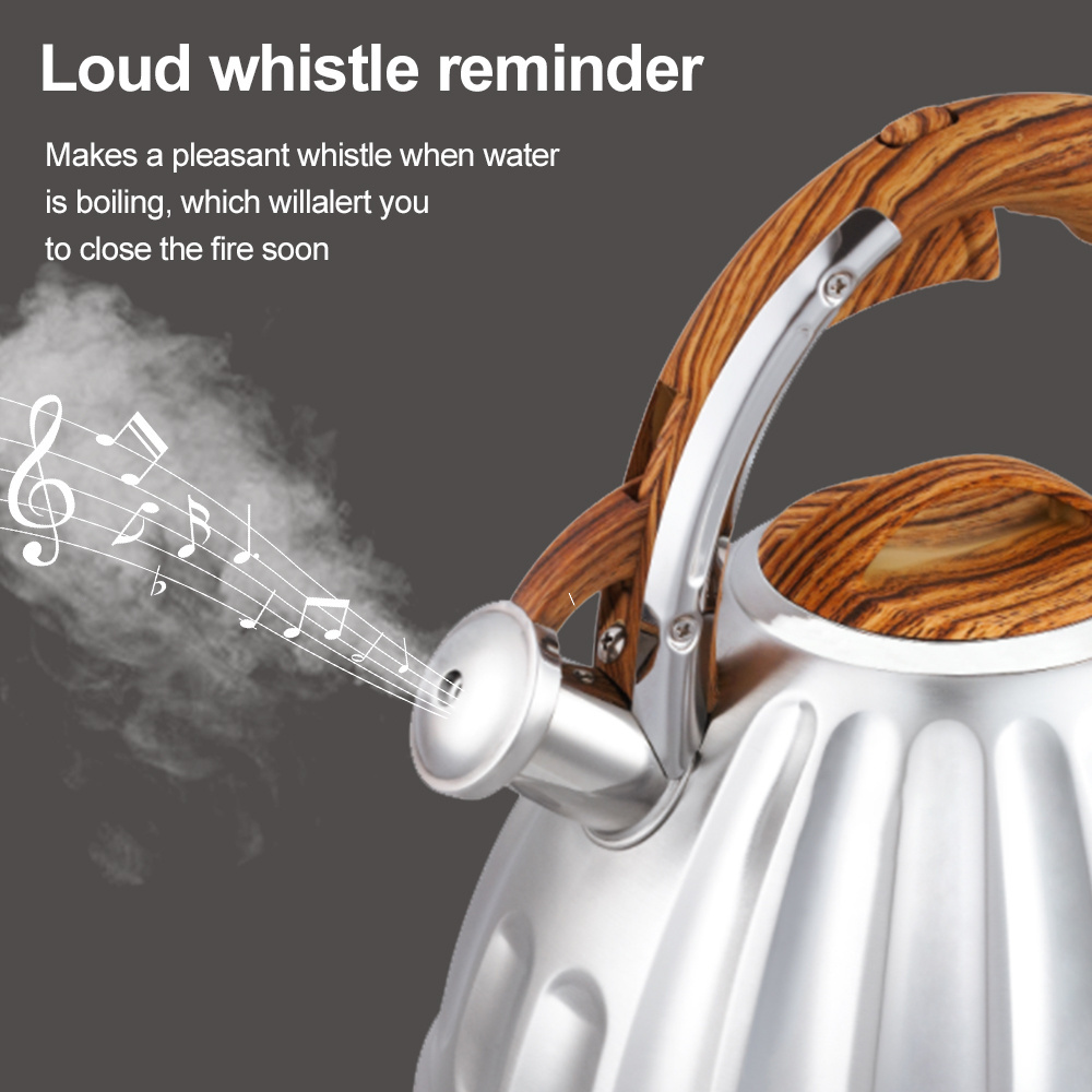 Hot Selling Whistling Tea KettleLuxury Hotel Custom Stainless Steel Whistling Kettle Stainless Steel Safety Lid Kettle