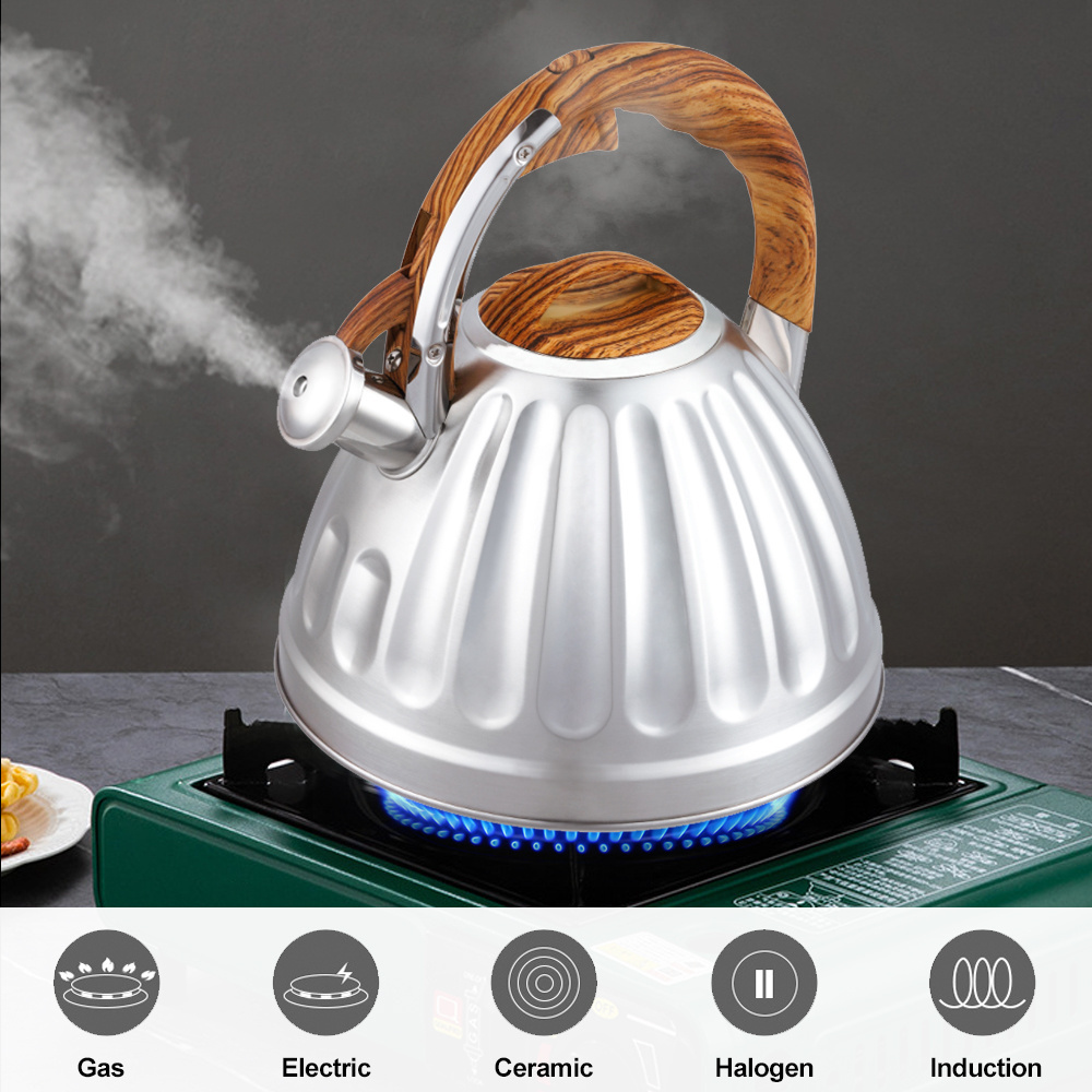 Hot Selling Whistling Tea KettleLuxury Hotel Custom Stainless Steel Whistling Kettle Stainless Steel Safety Lid Kettle