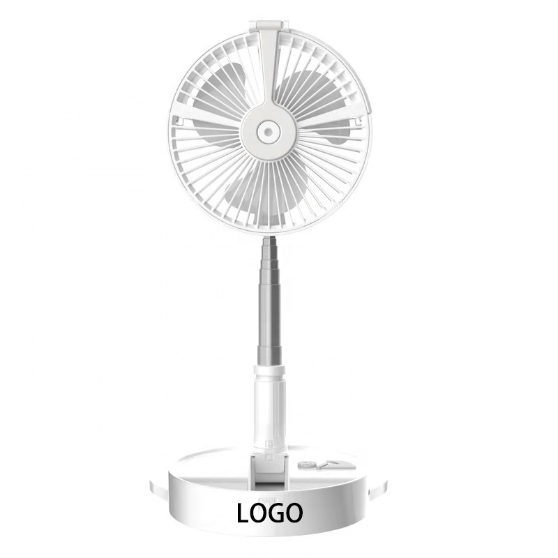 2023 New Multifunction Home Outdoor Folding Fan Portable Rechargeable Stand Mist Electric Air Cooling Fan with Night Light