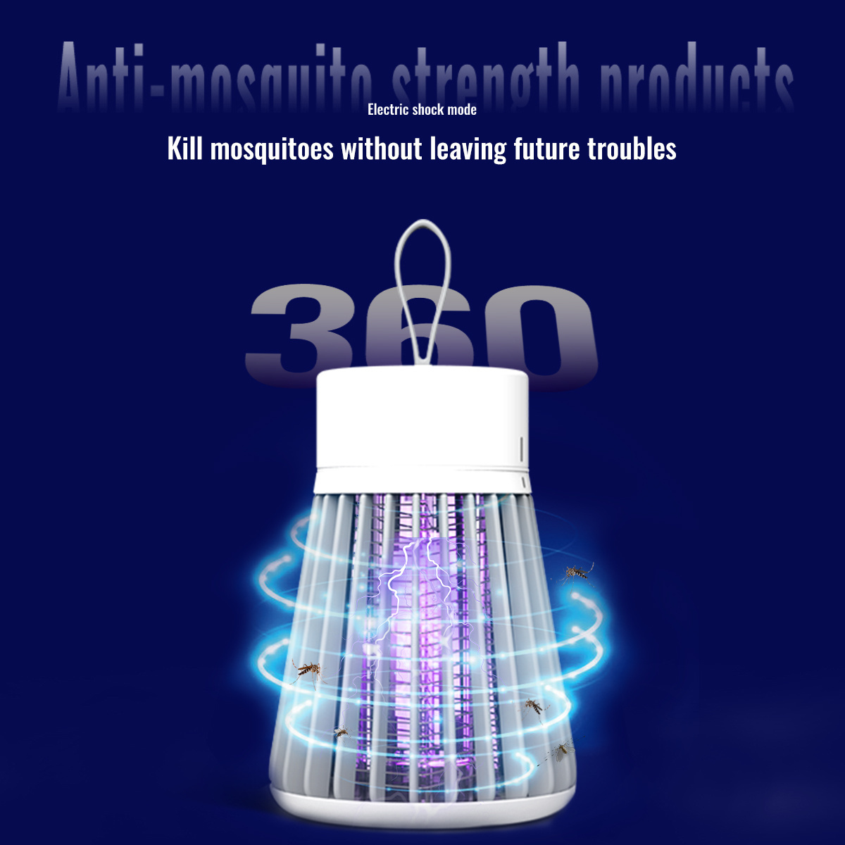 Portable rechargeable electric shock mosquito light outdoor camping lamp to kill mosquitoes