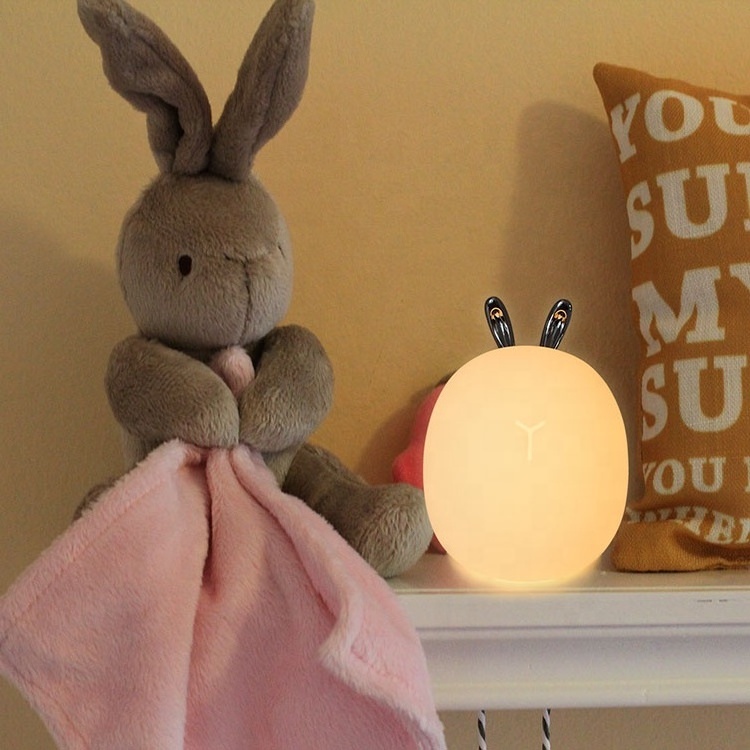 2023 Christmas Gift promotion Portable Small Baby Kids Sleeping LED Night Lamp Rabbit Deer Animal Silicone Mini Night Light