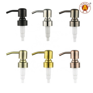 Longan Stainless Steel Soap Pump Liquid Dispenser Cosmetic Metal Shampoo Soap Bottle Pump Dispenser Manufacturer