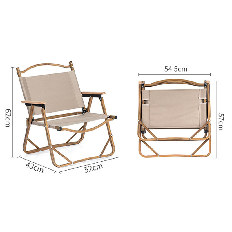 OEM Camping Chair Solid Wood Outdoor Folding Chair Foldable Canvas Portable Camping Chair for Fishing