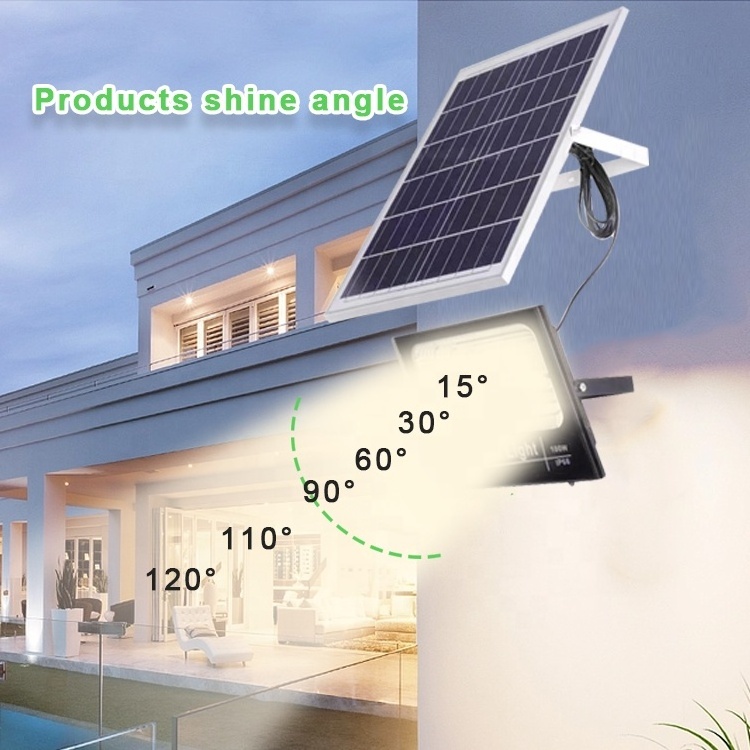 In stocks solar flood light ip66 shenzen remote control aluminum 25w rechargeable led flood lights