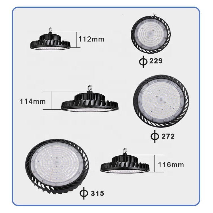 Industrial ip 66 waterproof high bay light led 110v 220v die casting aluminum hook 150w led high bay light