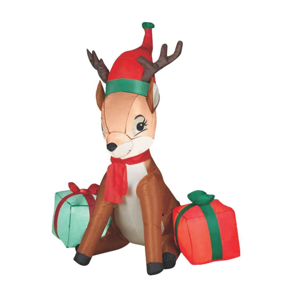 HOT Sale Giant Inflatable Christmas Ornaments Santa with Reindeer Model for Outdoor Advertising