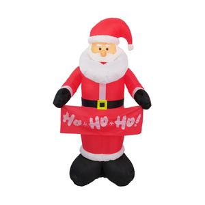 HOT Sale Giant Inflatable Christmas Ornaments Santa with Reindeer Model for Outdoor Advertising