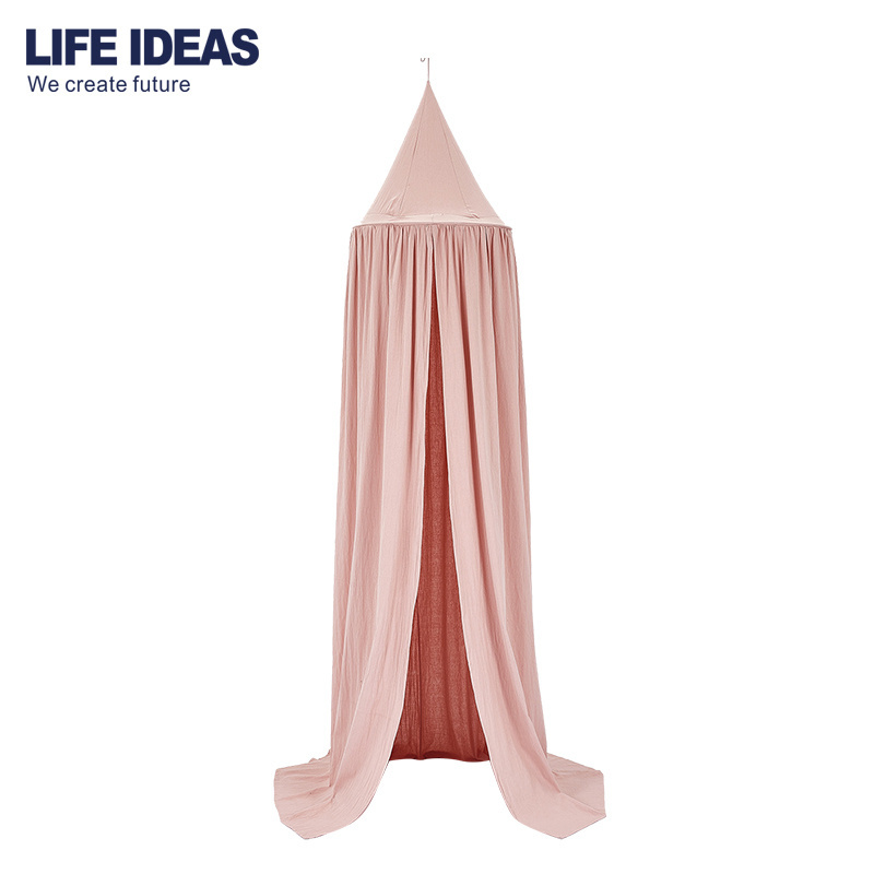 OEM Cotton Princess Pink Blue White Color Children Kids Baby Cot Crib Canopy Bed Curtain Hanging Mosquito Net For Girls Bed