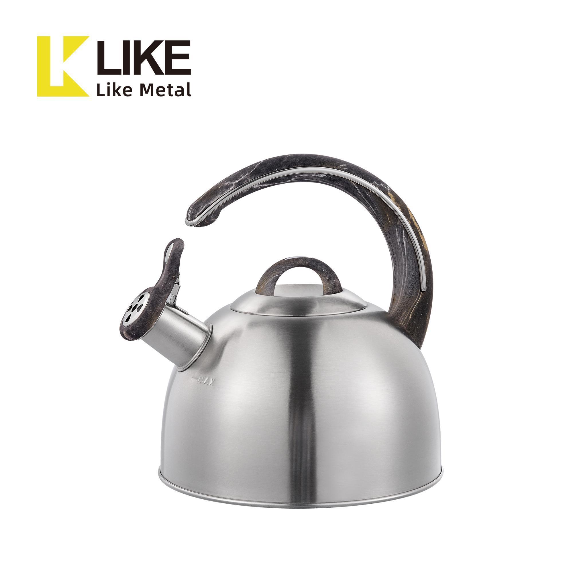 Cool Touch Ergonomic Handle stainless steel whistling kettle