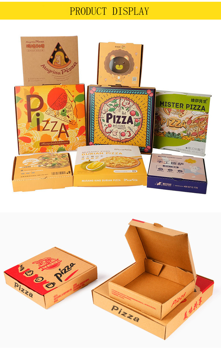 Wholesale Custom Design Printed 33 35 Cm 7/9/12 Inch Corrugated Paper for Pizza Packing Delivery Box With Logo