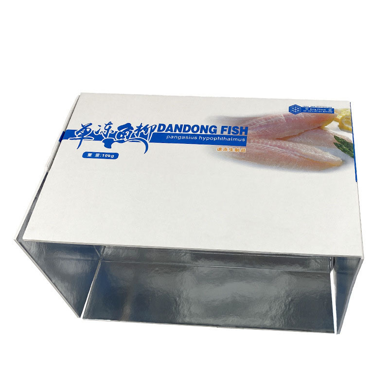 Customized Thickened Aluminum Foil Cooler Packaging Thermal Insulated Cardboard Carton Box For Refrigeration Live Fish Shipping