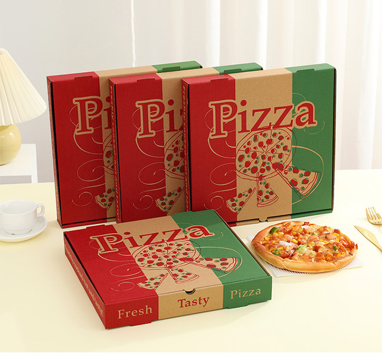 Wholesale Custom Design Printed 33 35 Cm 7/9/12 Inch Corrugated Paper for Pizza Packing Delivery Box With Logo