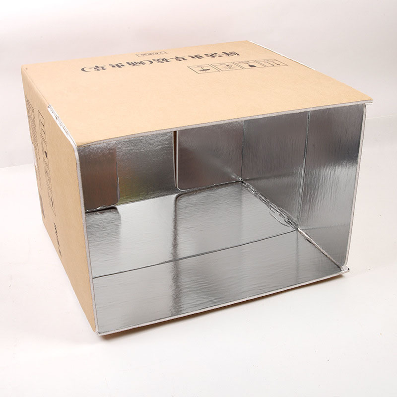 Aluminum Foil Insulated Thermal Box Carton For Food Cold Transport Carton Box Bubble Chamber With LOGO Printing