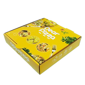 Cheap Price Wholesale Custom 12 16 18 Inch Yellow Pizza Box Corrugated Box Packaging Pizza Box With Logo