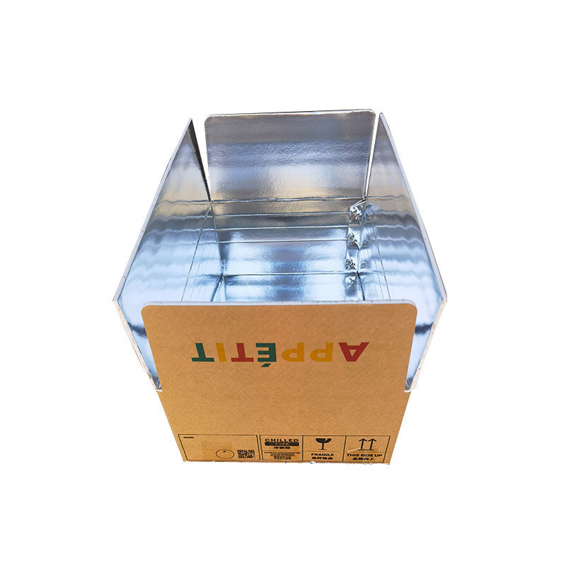 Aluminum Foil Insulated Thermal Box Carton For Food Cold Transport Carton Box Bubble Chamber With LOGO Printing