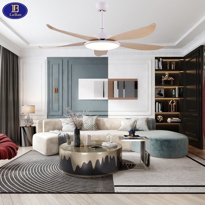 Modern design 56 inch Ceiling Fan with LED Light Remote Control, 5 ABS Blades, Noiseless Reversible DC Motor, 5-speed