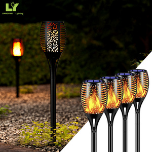 Hot Sales 12/33/51/96 LED Decoration Outdoor Light Classic Solar Flame Lamp Path Light For Landscape Garden