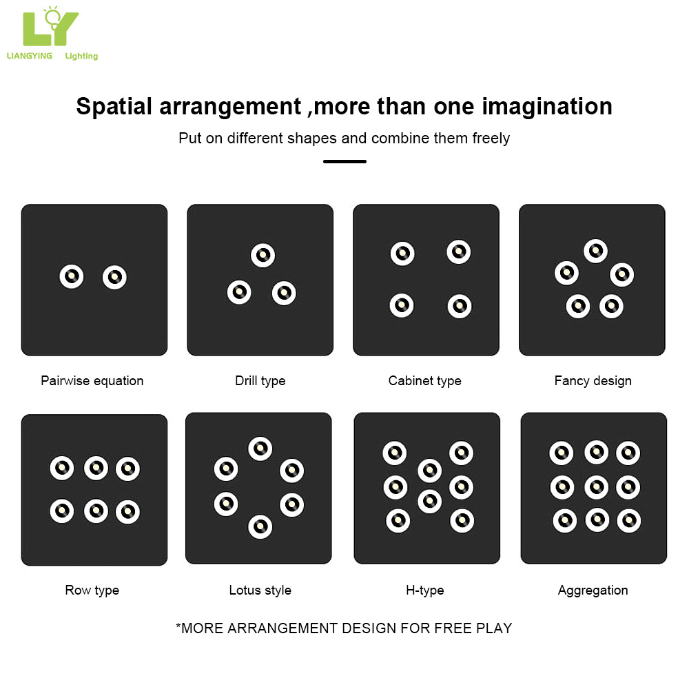 Aluminum Spot lights Spot Light Recessed Downlight Anti Glare 3CCT RA80 1W 3W 5W 7W Round Mini COB LED Spot lights