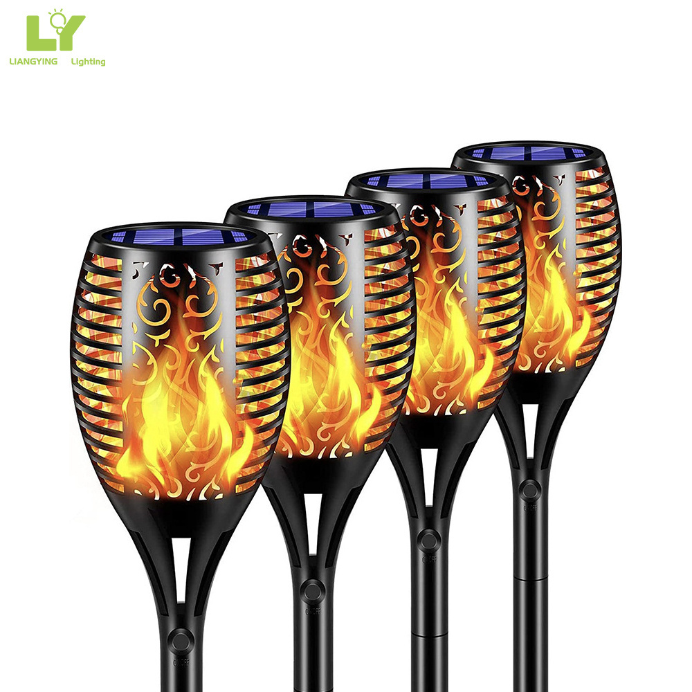 Hot Sales 12/33/51/96 LED Decoration Outdoor Light Classic Solar Flame Lamp Path Light For Landscape Garden