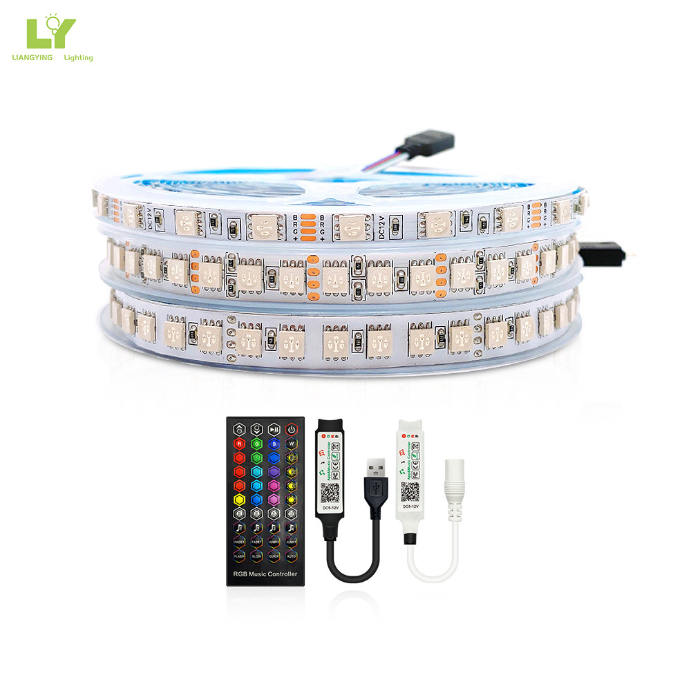 5M 10M RGB 5050 Led Strip Light WIFI Control 40Key IR remote Music Sync And Compatible with Bluetooth Alexa and Google Assist