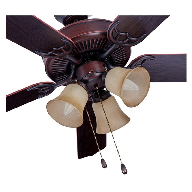 China Factory Farmhouse Caged Ceiling Fan with Light Kit for Warehouse