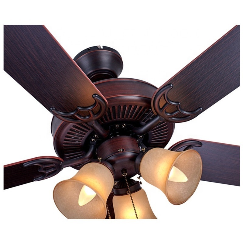 China Factory Farmhouse Caged Ceiling Fan with Light Kit for Warehouse