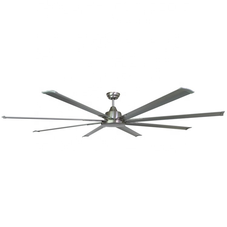 Customizable Voltage 6 Speed Chrome Bedroom Ceiling Fans with Lights for High Ceilings