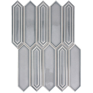 New modern style picket elongated hexagon glazed ceramic mosaic tile for kitchen backsplash