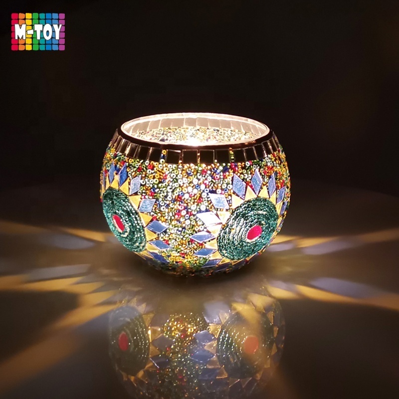 Turkish mosaic glass lamp candle holders for wedding or gifts crafts