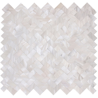 CNK China mother of pearl herringbone shell mosaic peel and stick wall tile