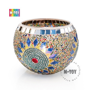 Turkish mosaic glass lamp candle holders for wedding or gifts crafts