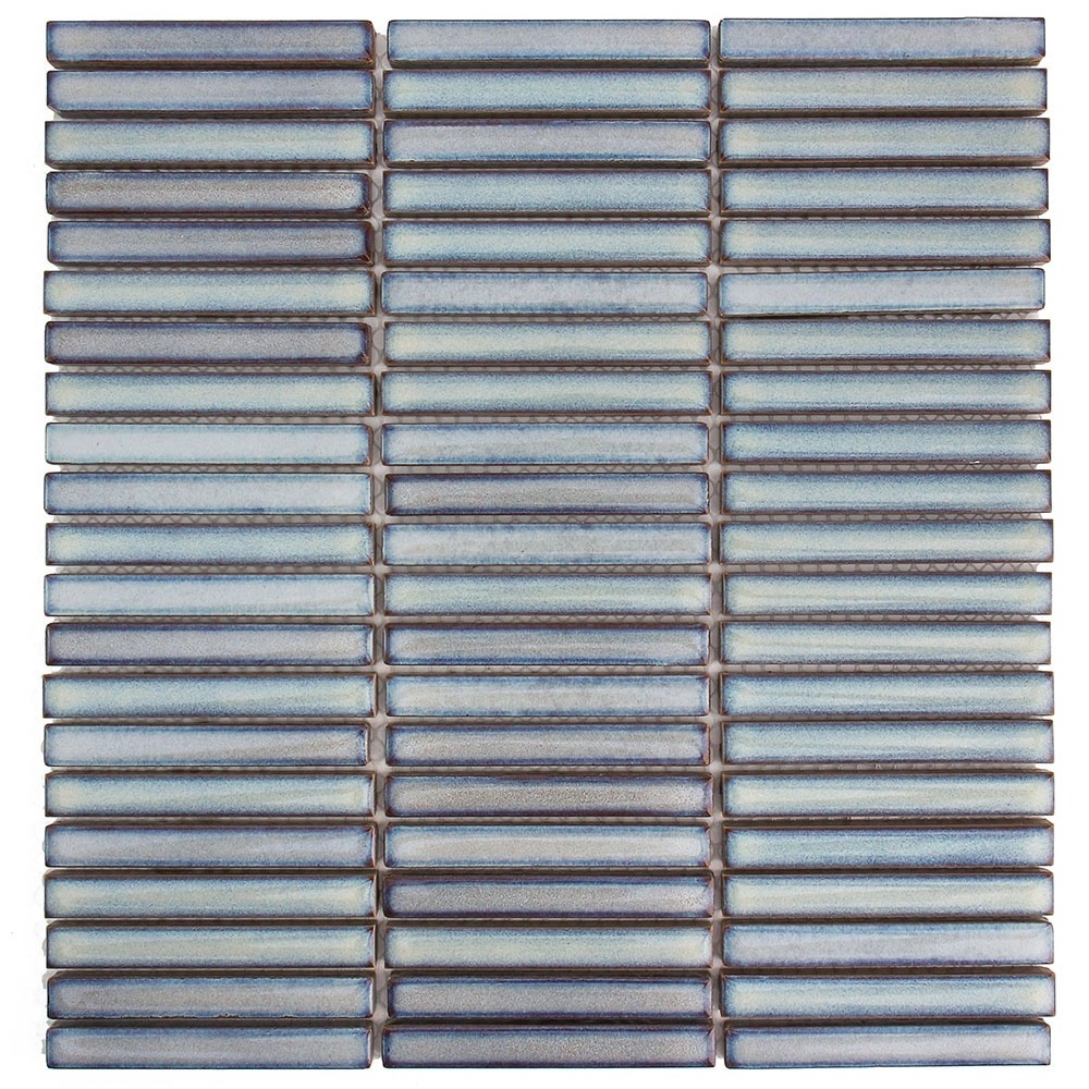 High quality glazed white blue green strip finger decorative wall porcelain mosaic ceramic art tiles