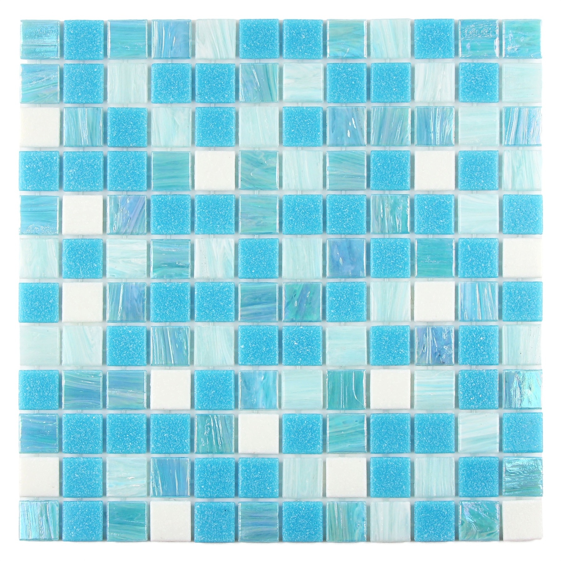 New Trends Dot Glue Mounted Hot Melt Blue Iridescent Swimming Pool Tile Glass Mosaic For Bathroom Wall And Kitchen Backsplash