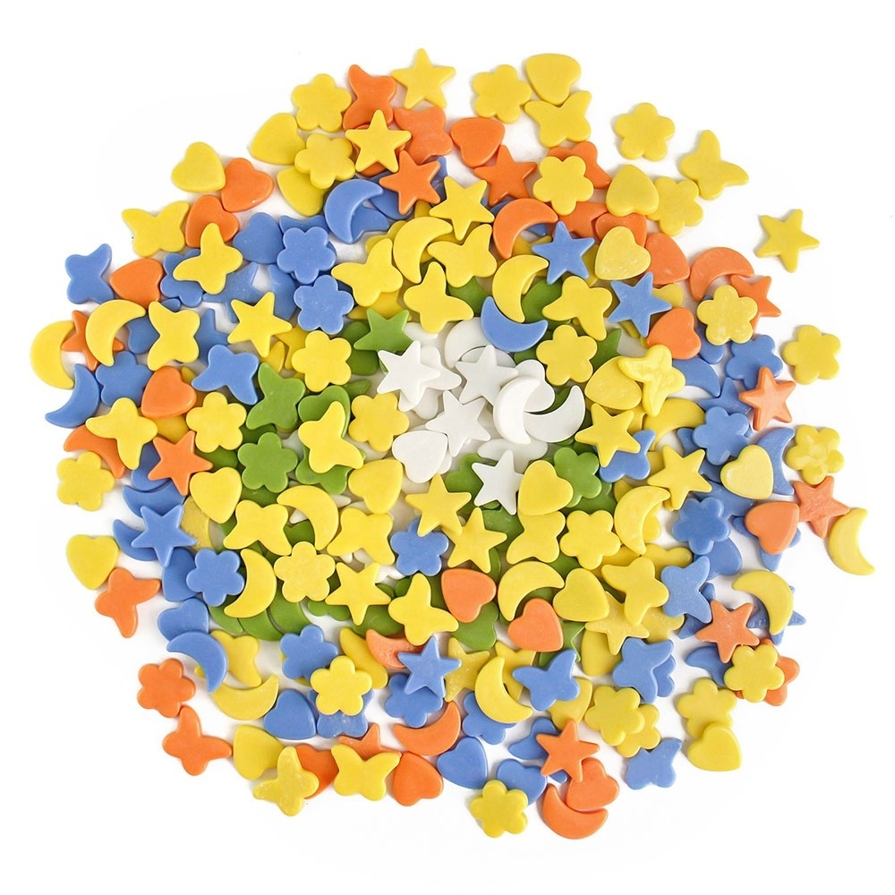 Online Shop recycled glass colorful moon stars shape bulk art diy craft glass mosaic tiles