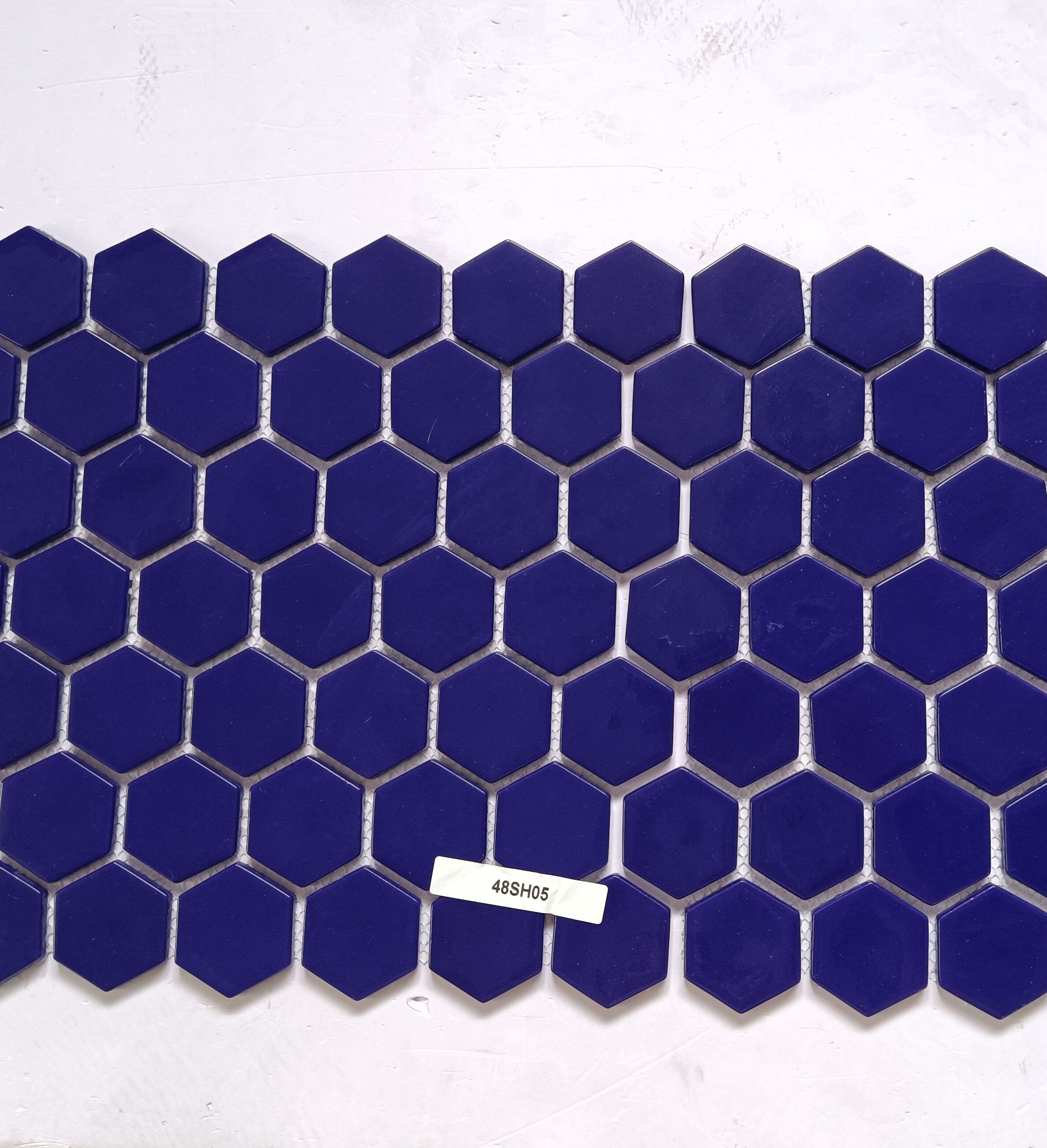 CNK China manufacturer hexagon mosaic navy blue bathroom floor tiles