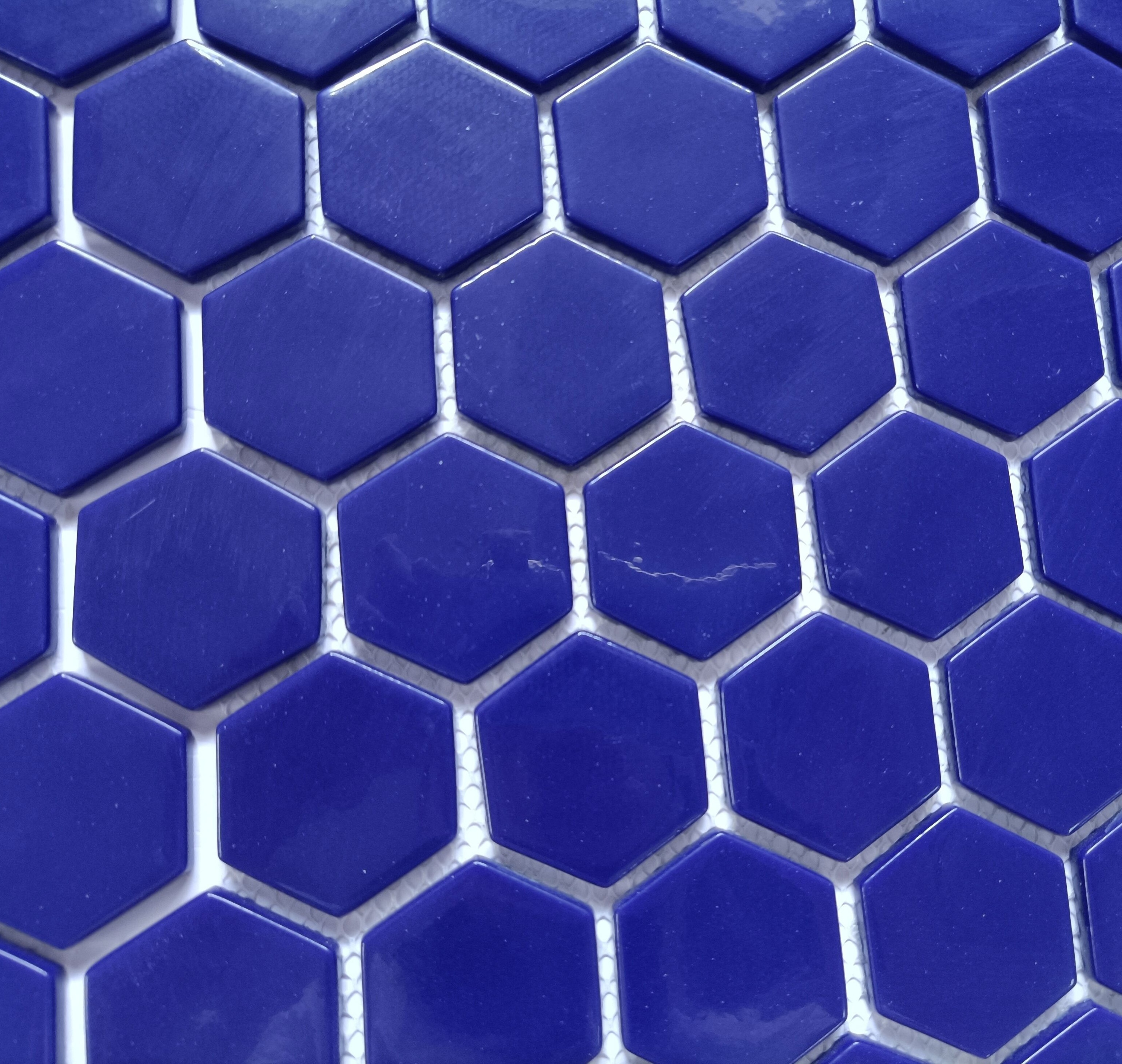 CNK China manufacturer hexagon mosaic navy blue bathroom floor tiles