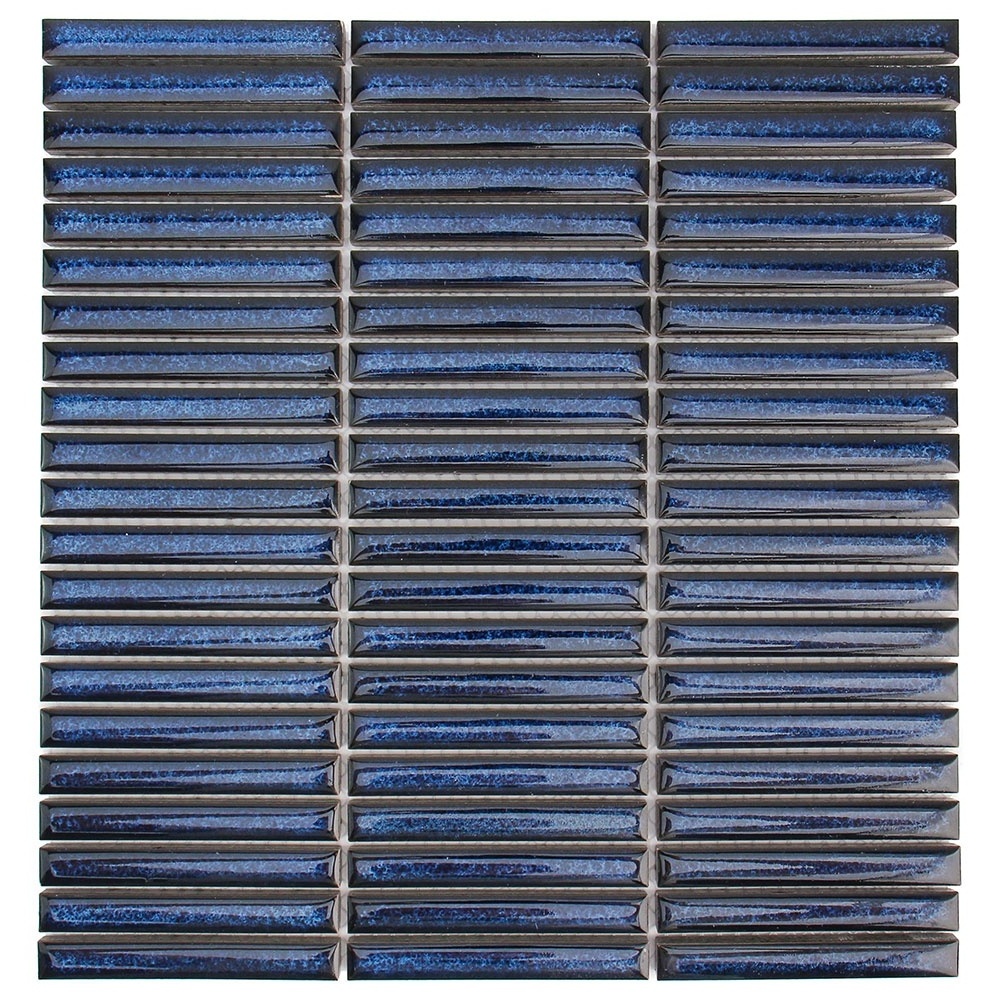 High quality glazed white blue green strip finger decorative wall porcelain mosaic ceramic art tiles