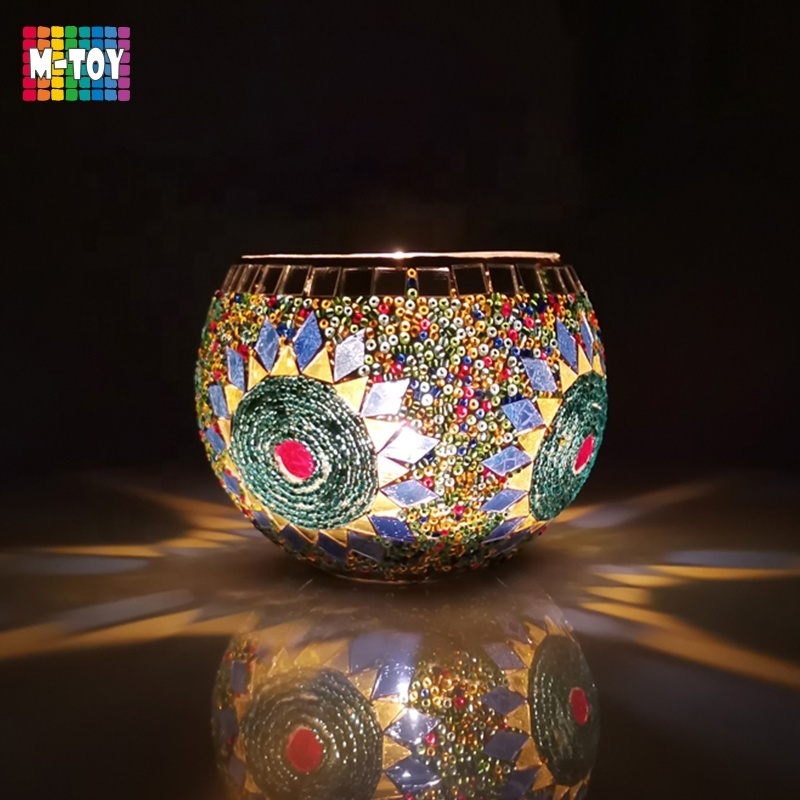 Turkish mosaic glass lamp candle holders for wedding or gifts crafts