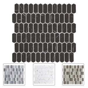 High Quality Picket Recycled Glass Hexagon Glass Mosaic Tiles Art Wall For Bathrooms Backsplash