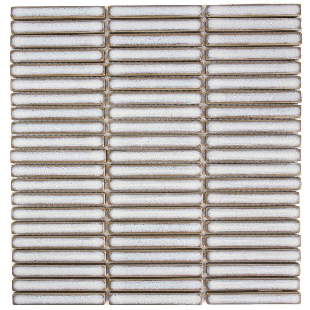 High quality glazed white blue green strip finger decorative wall porcelain mosaic ceramic art tiles