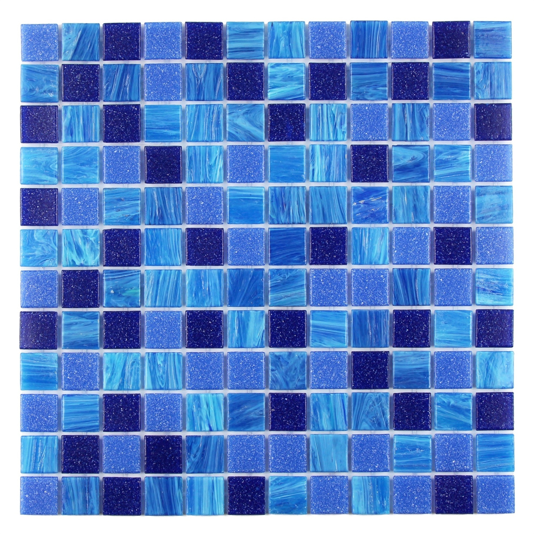 New Trends Dot Glue Mounted Hot Melt Blue Iridescent Swimming Pool Tile Glass Mosaic For Bathroom Wall And Kitchen Backsplash