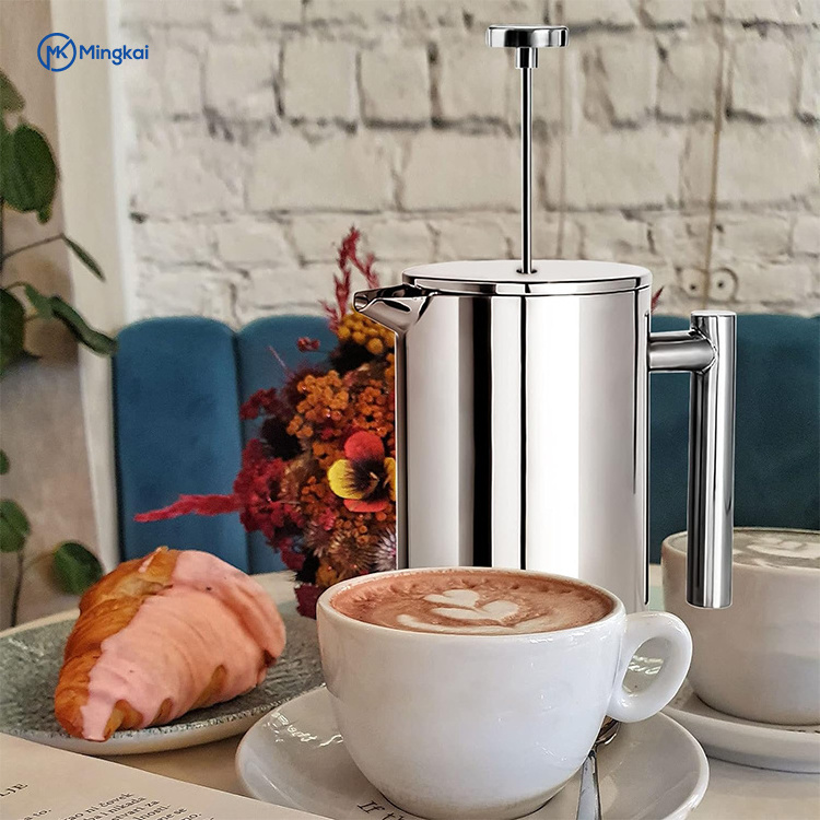 French Press Coffee machine Press metal stainless steel filtration system suitable for handcrafted coffee in the kitchen