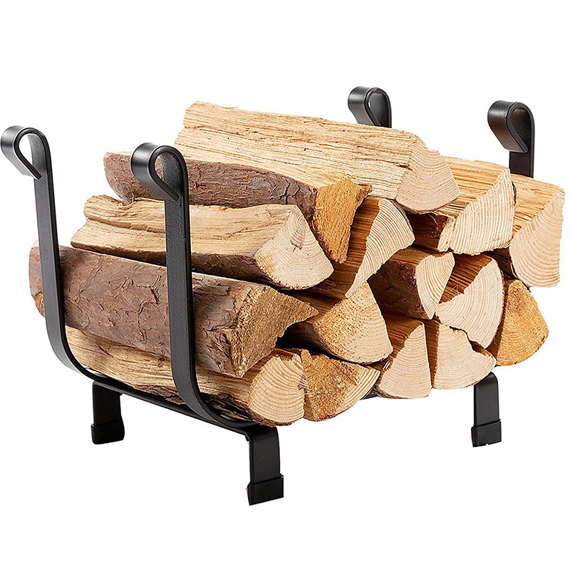 Metal Indoor Outdoor Wood Storage Firewood Rack Durable Fireplace Tool Log Holder